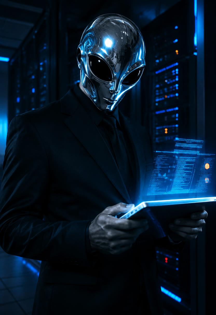 Signal, the hacker, silver mask